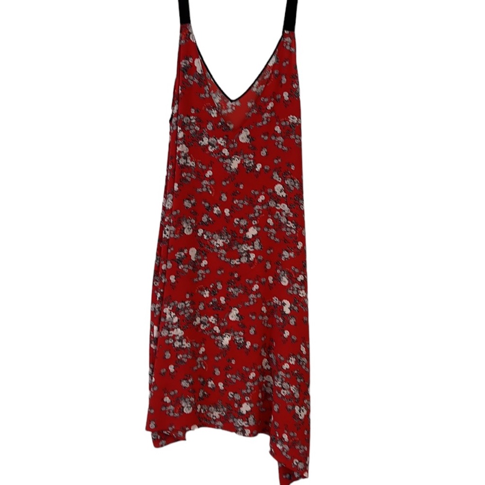 FAB rag & bone asymmetrical dress. Silk w/grosgrain straps, pockets. Red is IN!